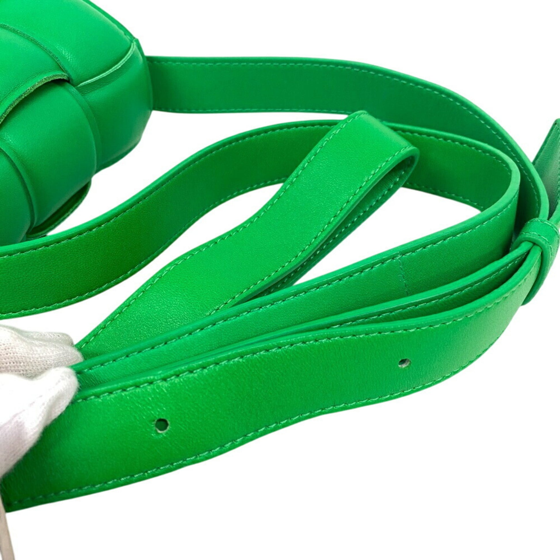 Bottega Veneta Cassette, Green, Leather, shoulder