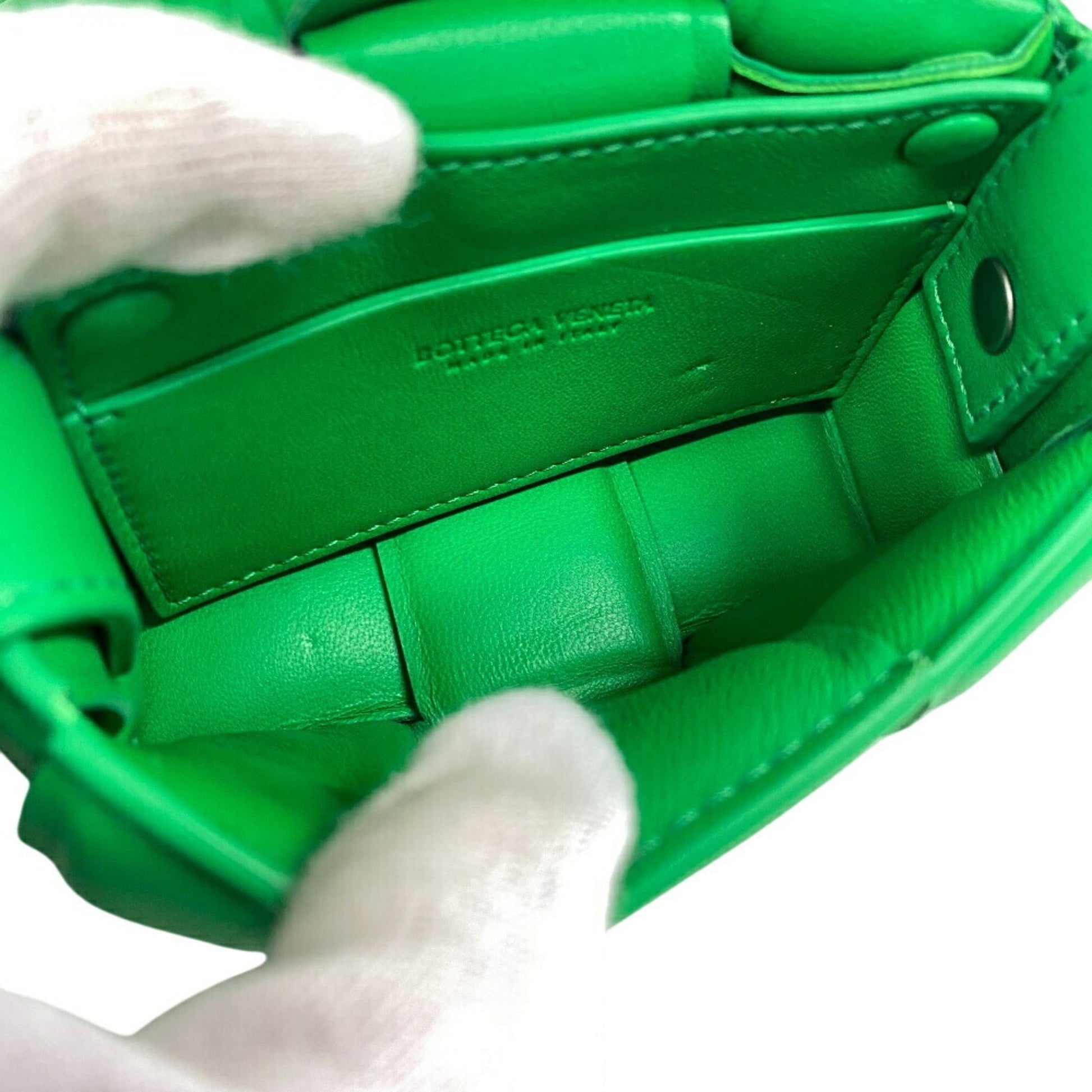 Bottega Veneta Cassette, Green, Leather, shoulder