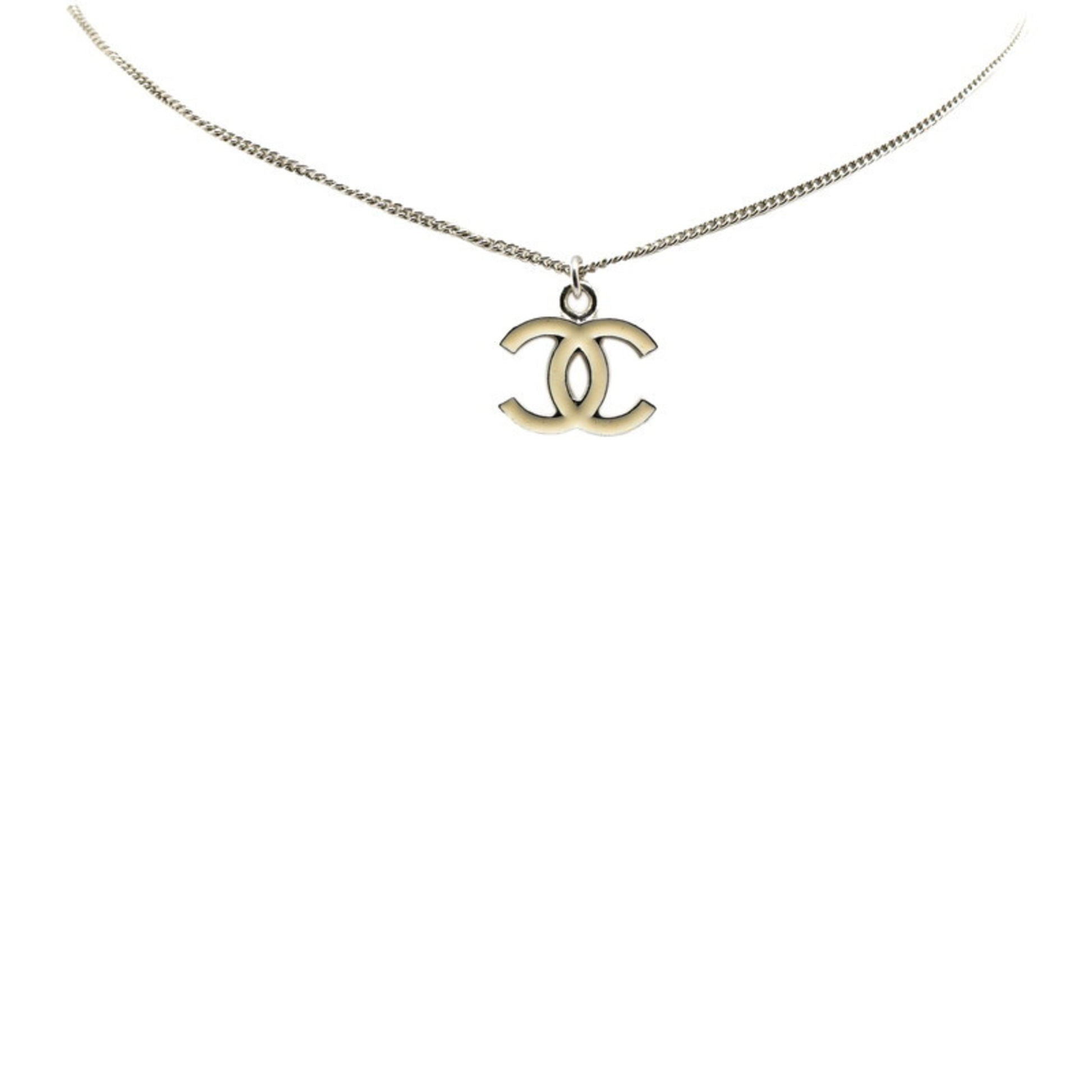 Chanel Coco Mark, Silver, Metal, necklace