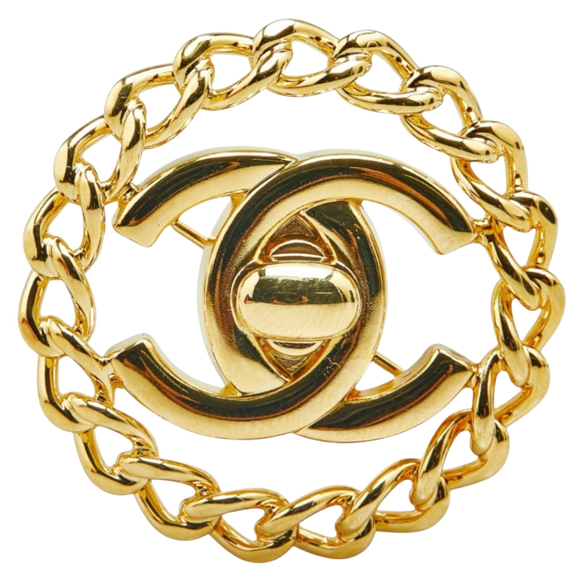 Chanel Coco Mark, Gold, Gold Plated, brooch