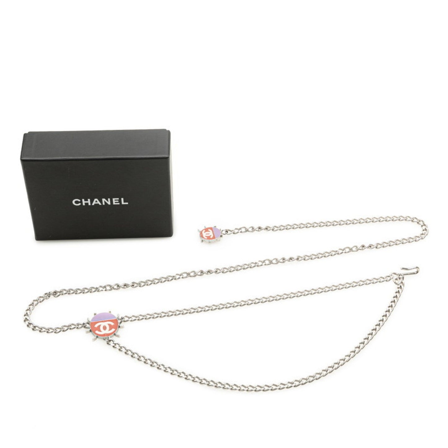 Chanel Coco Mark, Silver, Metal, belt