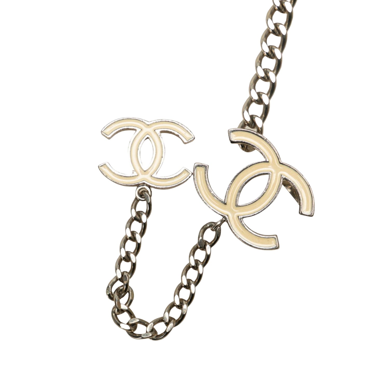 Chanel Coco Mark, Silver, Metal, belt