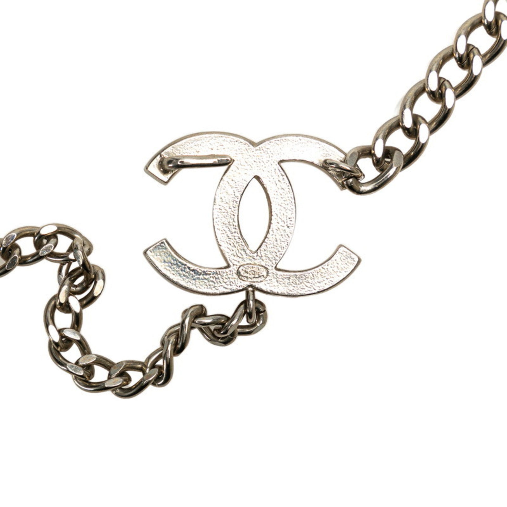 Chanel Coco Mark, Silver, Metal, belt