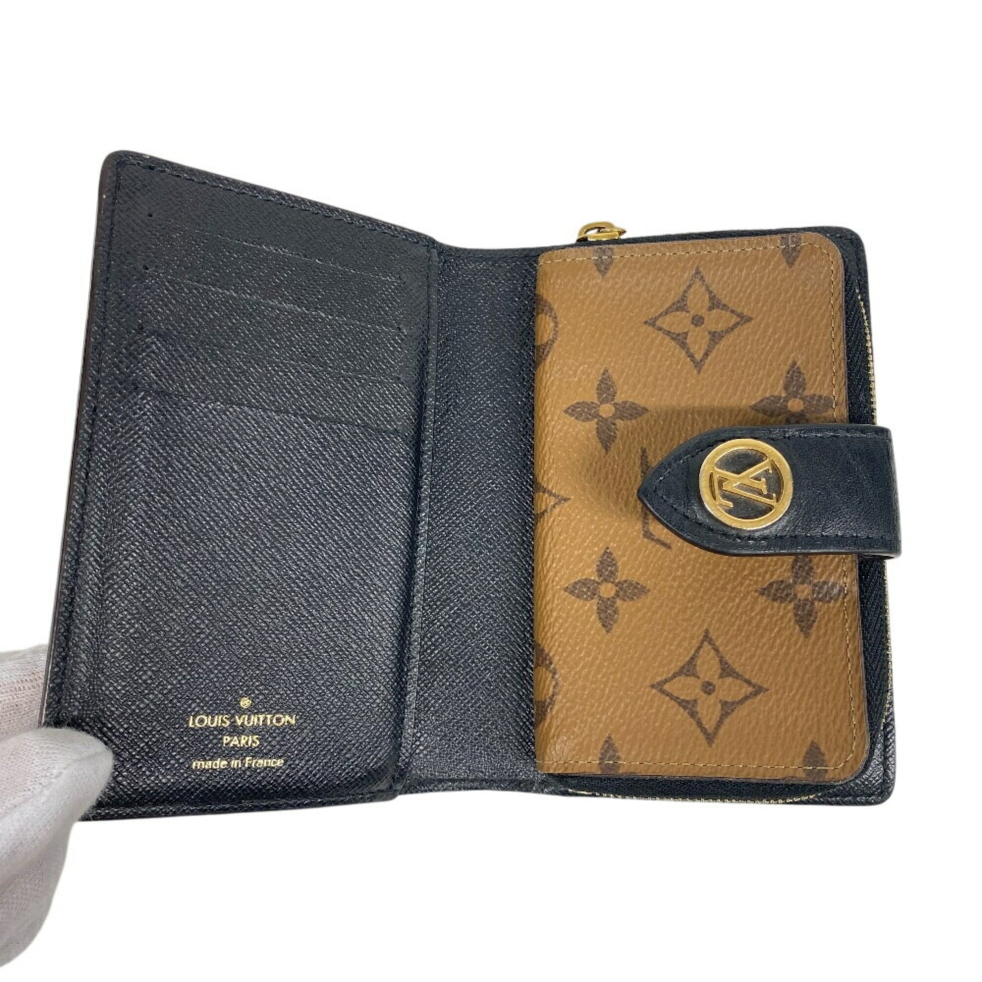 Louis Vuitton Juliette, Black, Canvas, wallet