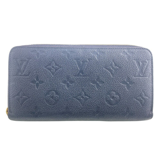 Louis Vuitton Zippy wallet, Navy, Leather, wallet