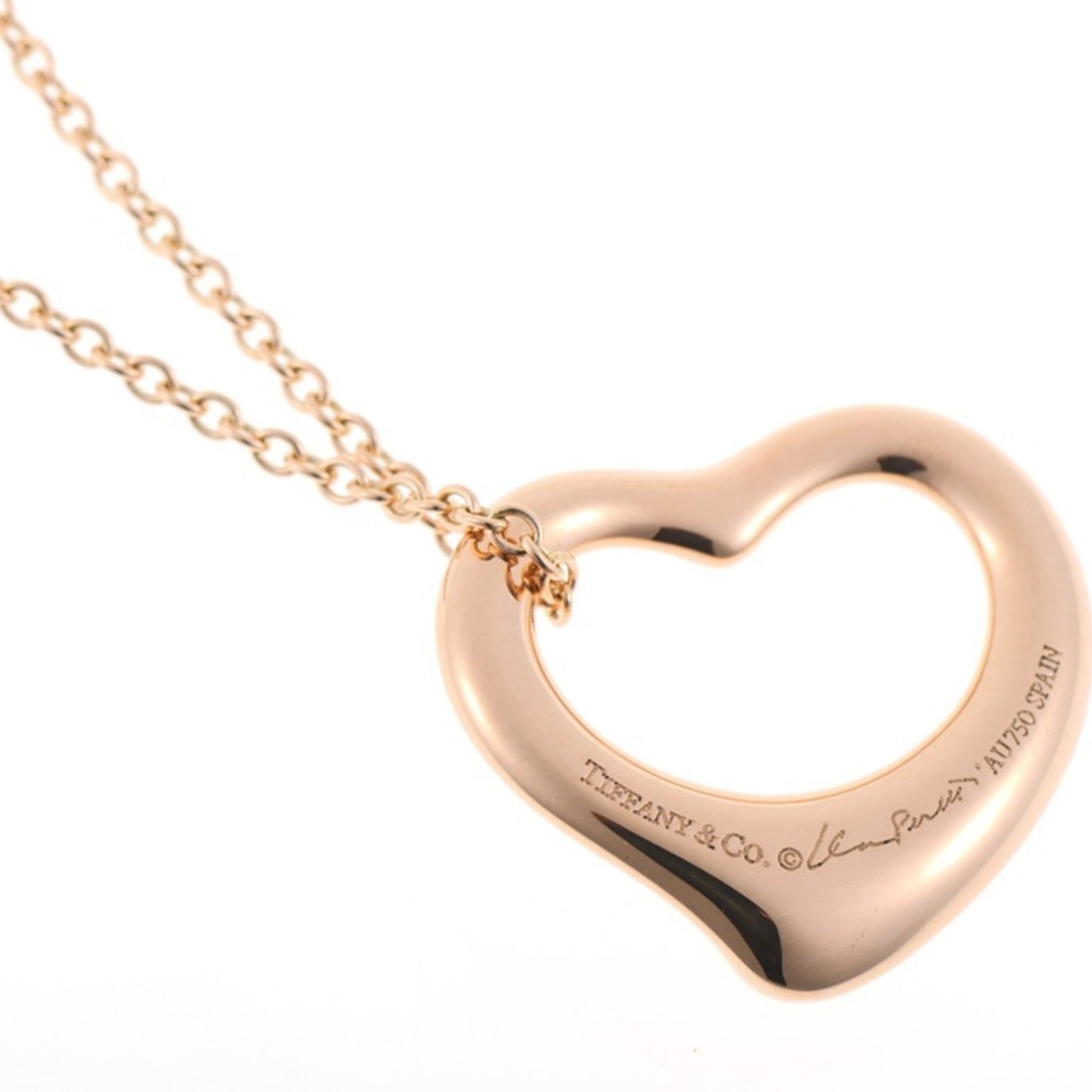 Tiffany & Co Open Heart, Gold, Rose Gold, necklace