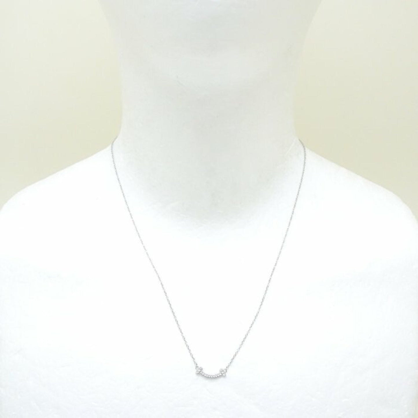 Tiffany & Co T Smile, Silver, White Gold, necklace