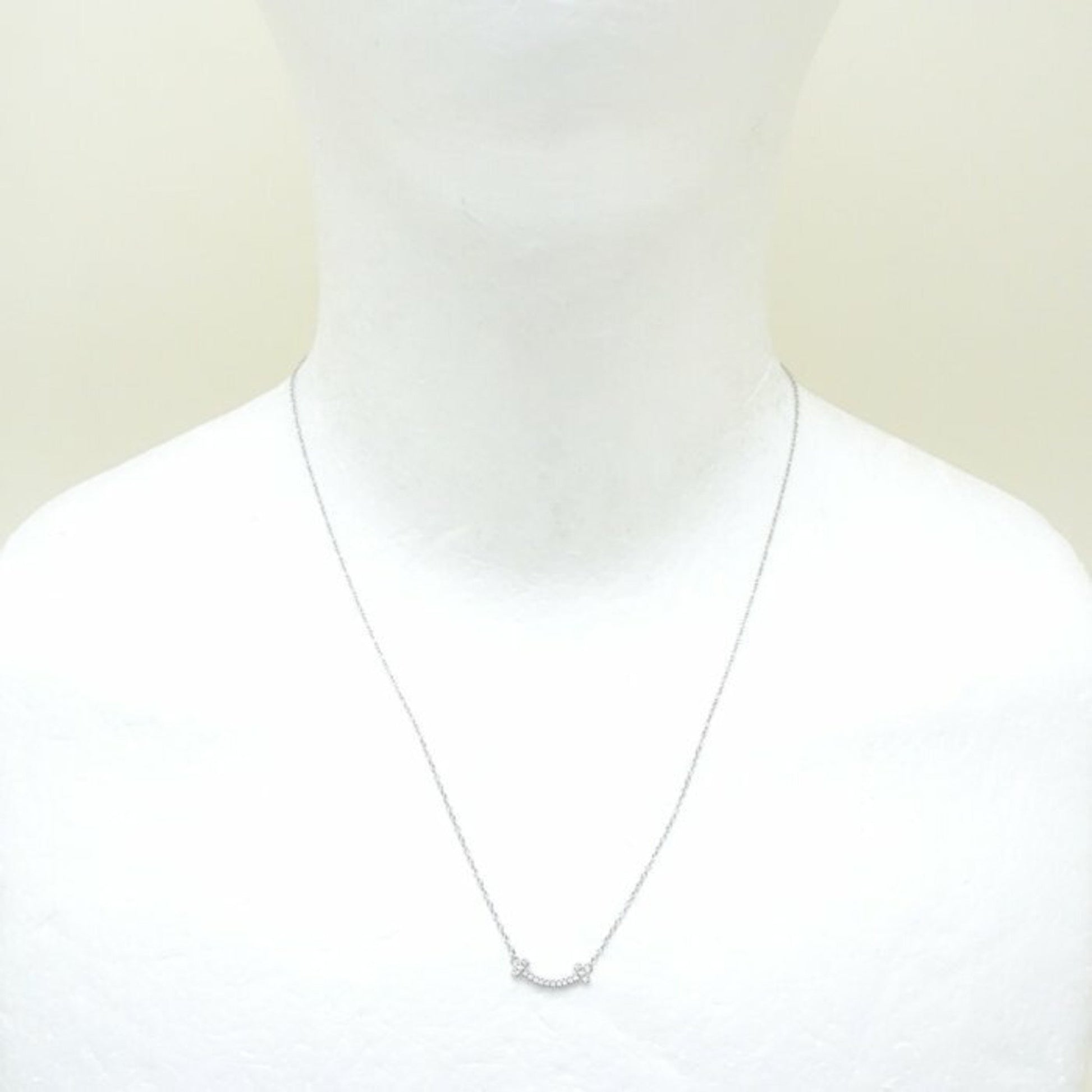 Tiffany & Co T Smile, Silver, White Gold, necklace