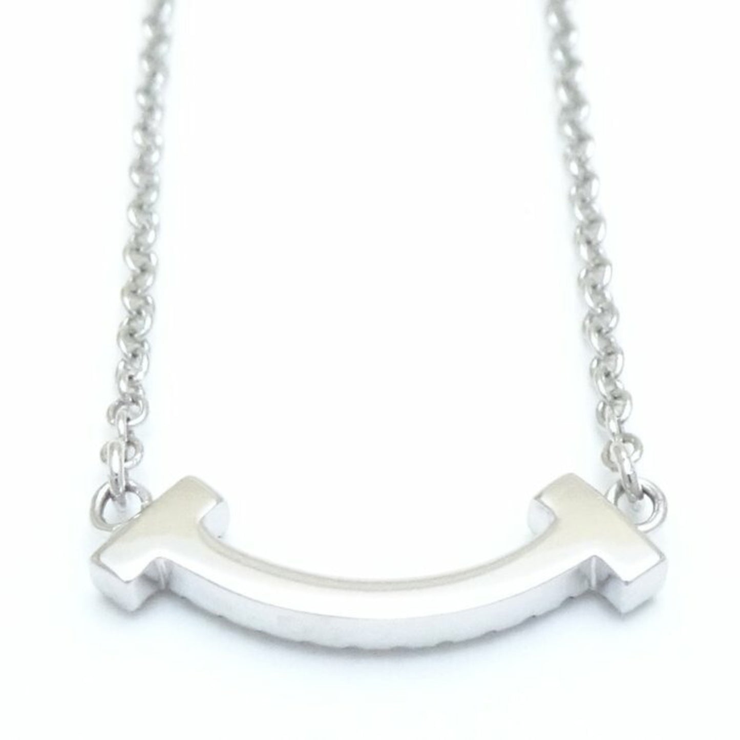 Tiffany & Co T Smile, Silver, White Gold, necklace