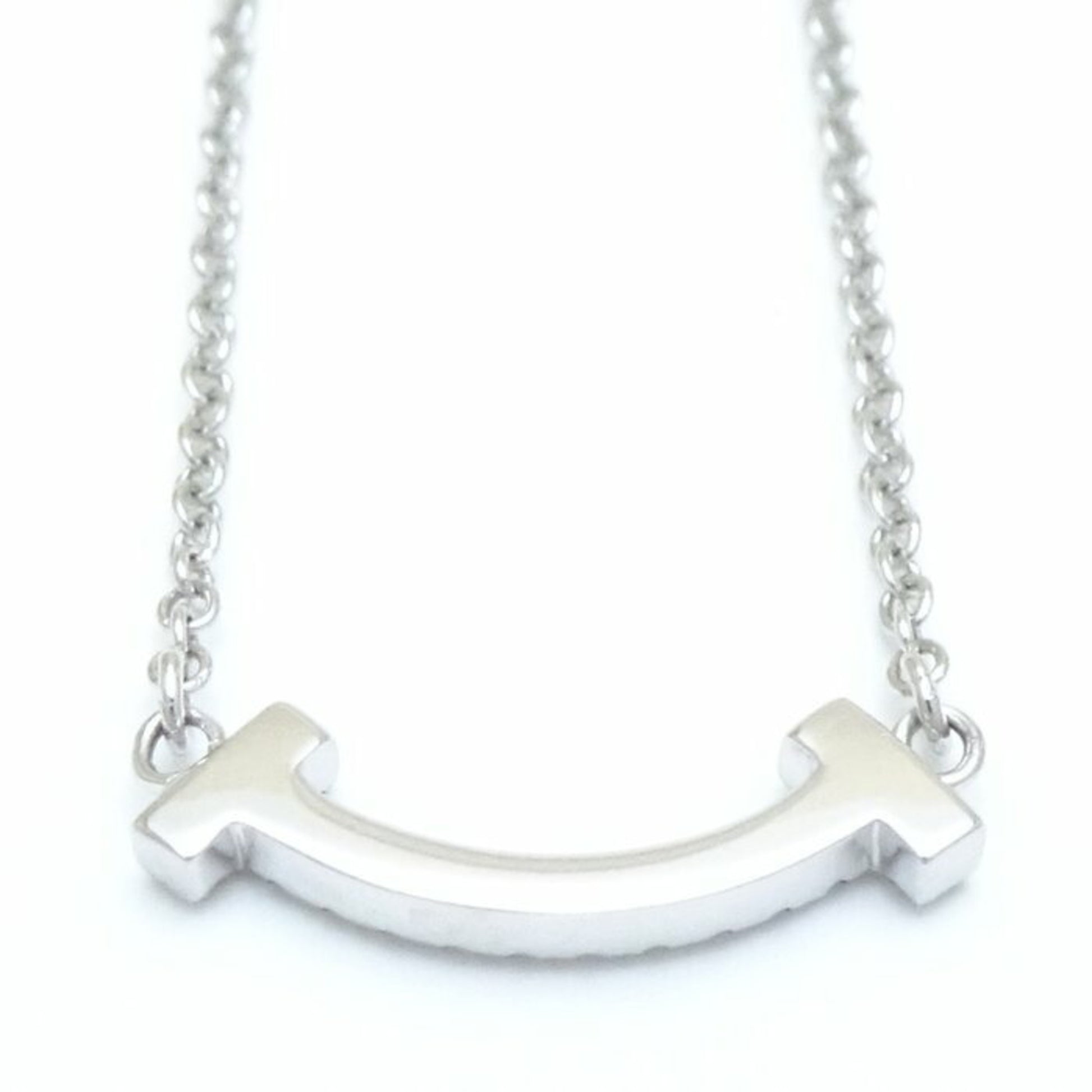 Tiffany & Co T Smile, Silver, White Gold, necklace