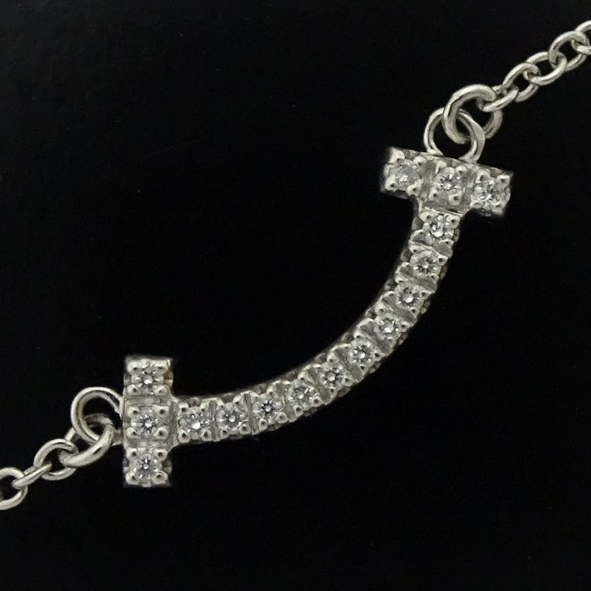 Tiffany & Co T Smile, Silver, White Gold, necklace