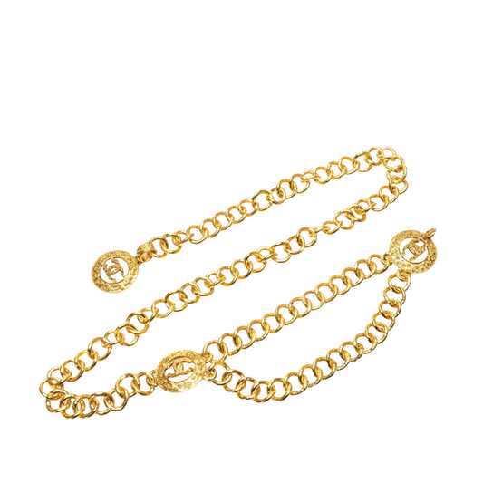 Chanel Coco Mark, Gold, Metal, belt