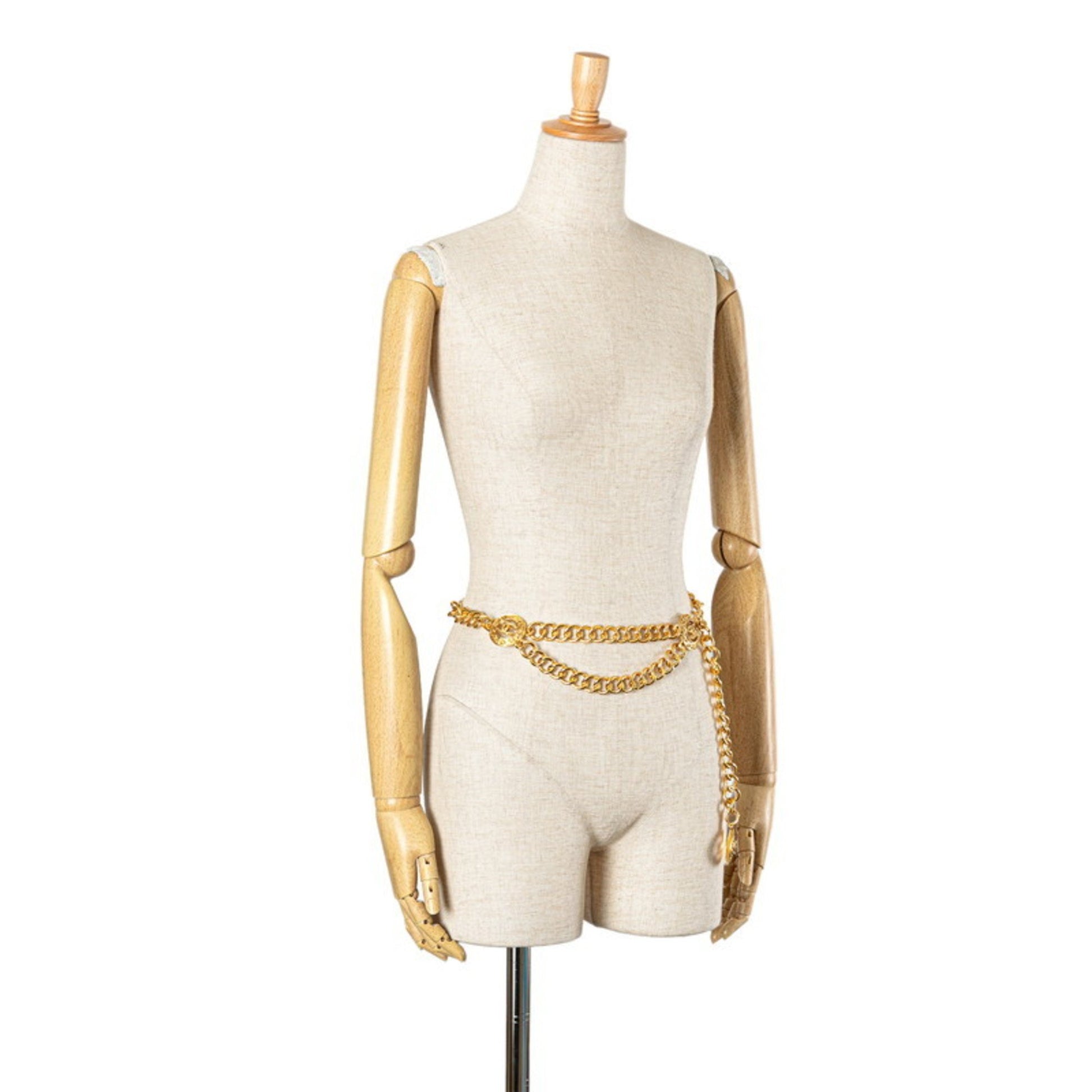 Chanel Coco Mark, Gold, Metal, belt