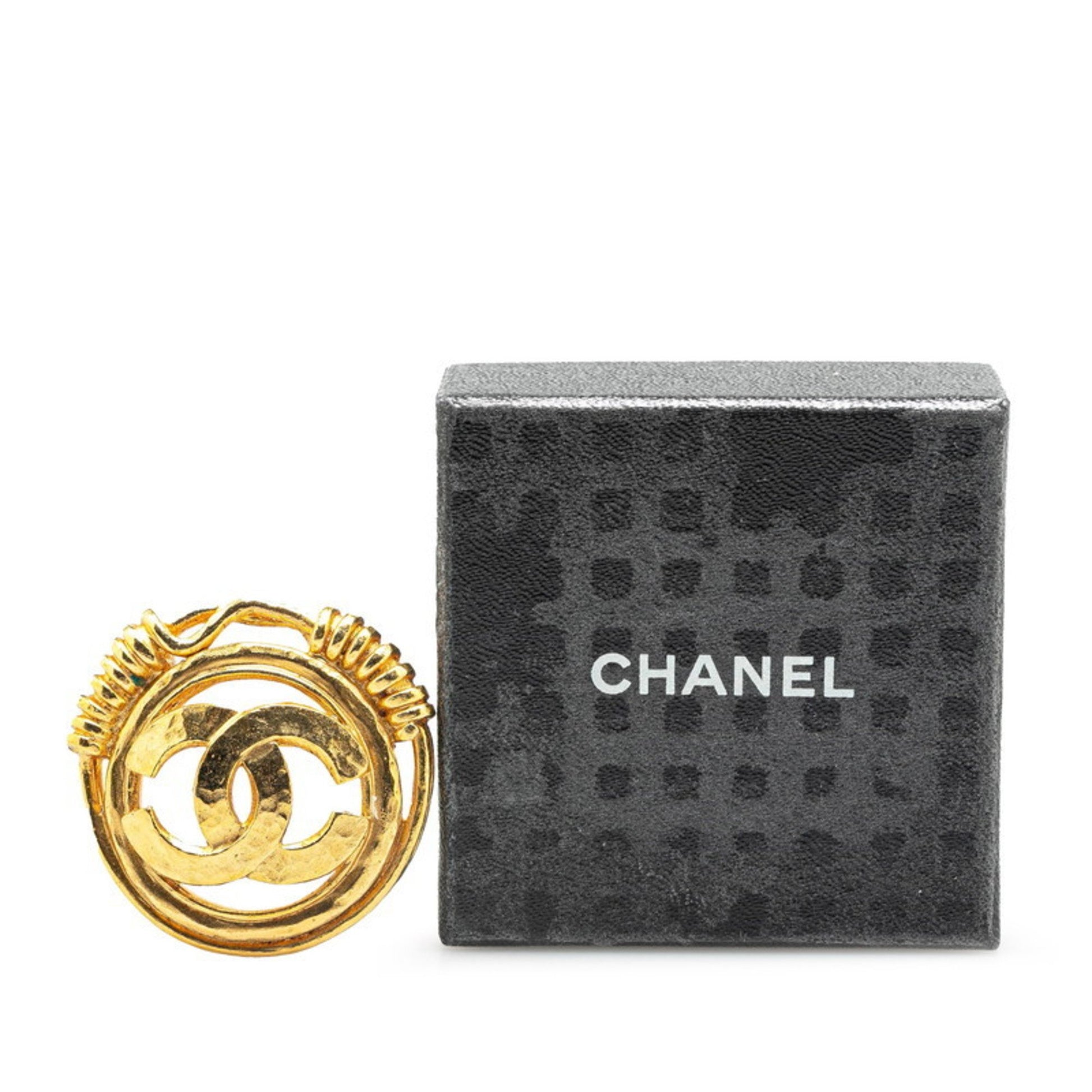 Chanel Coco Mark, Gold, Metal, brooch