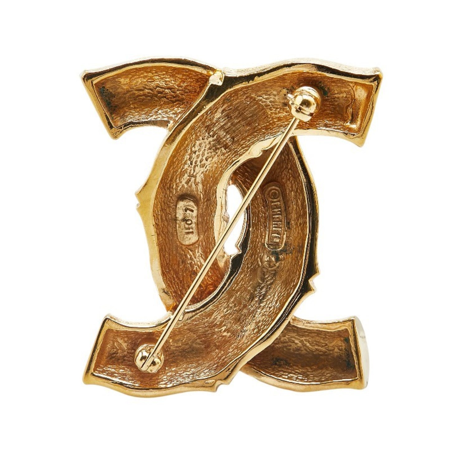 Chanel Logo CC, Gold, Metal, brooch