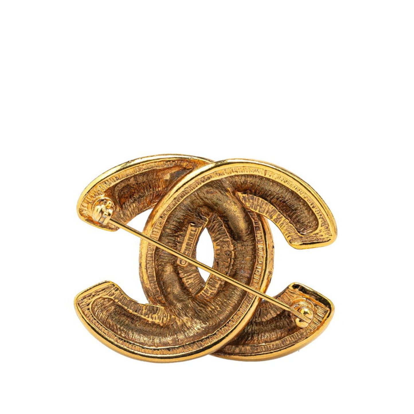 Chanel Logo CC, Gold, Gold Plated, brooch