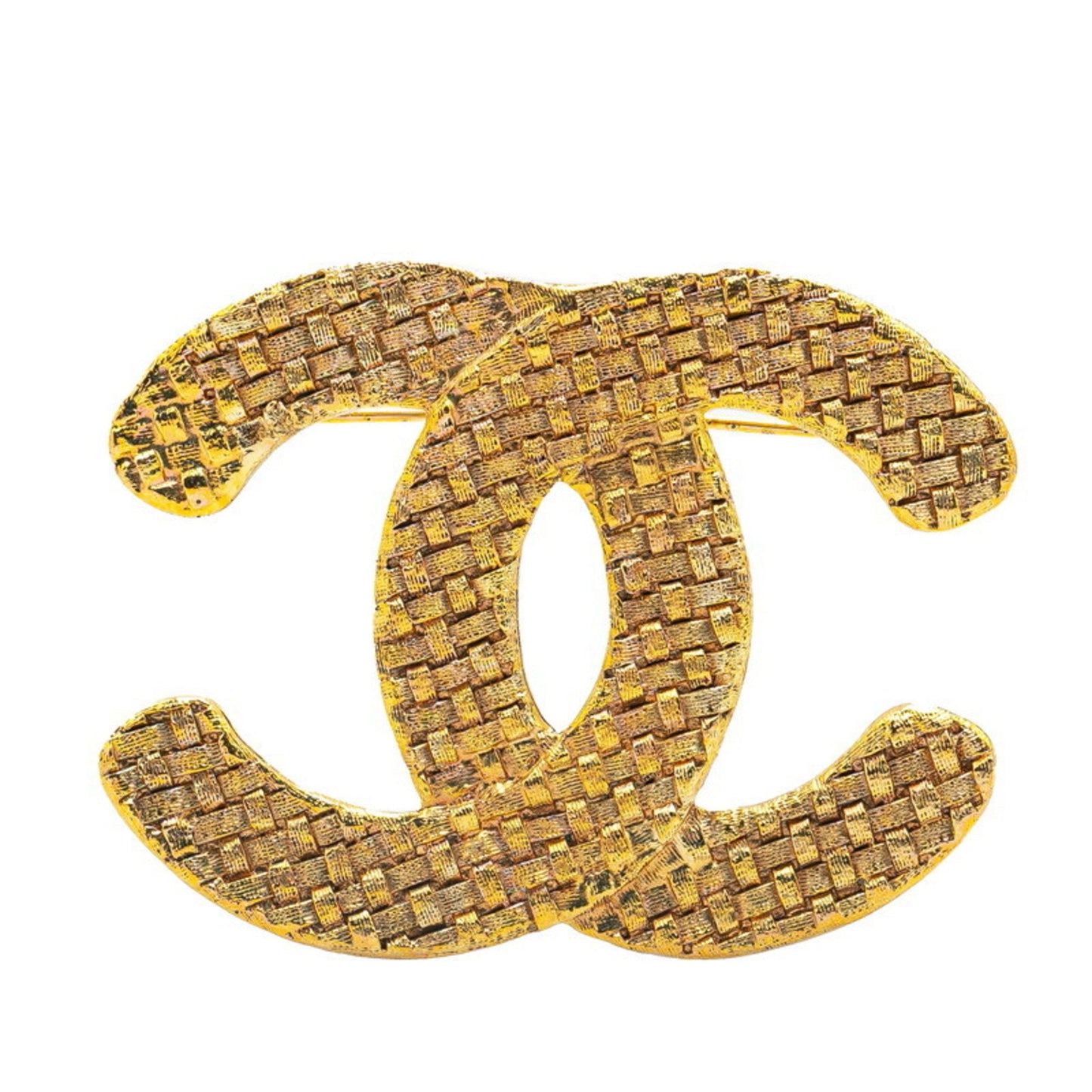 Chanel Logo CC, Gold, Metal, brooch