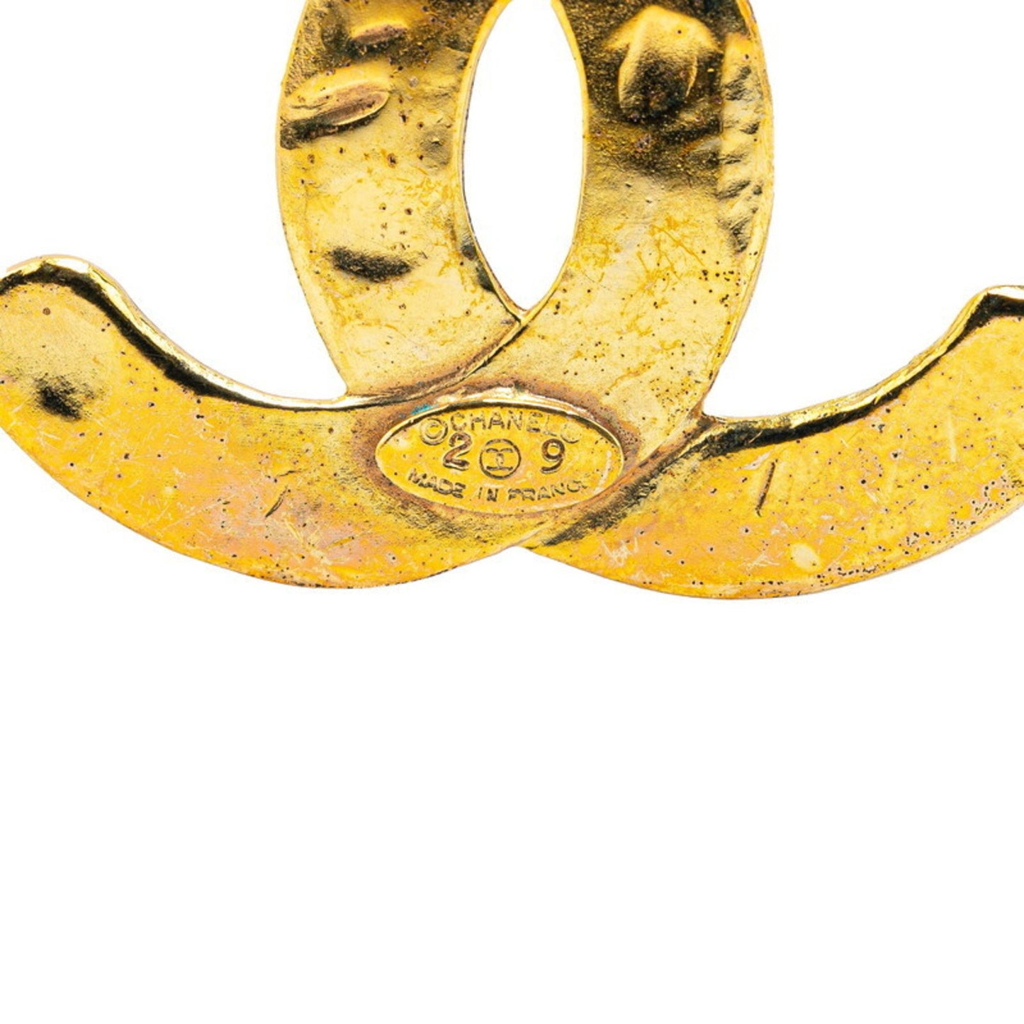 Chanel Logo CC, Gold, Metal, brooch