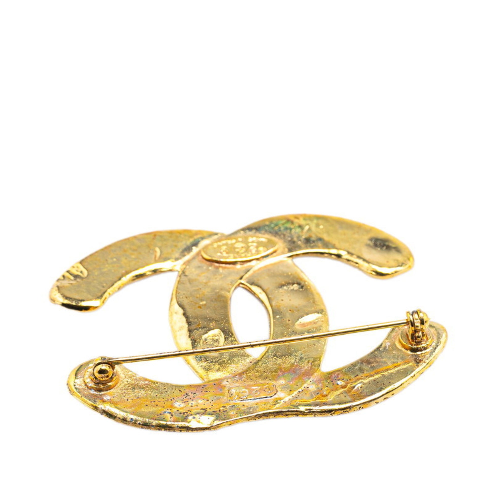 Chanel Logo CC, Gold, Metal, brooch