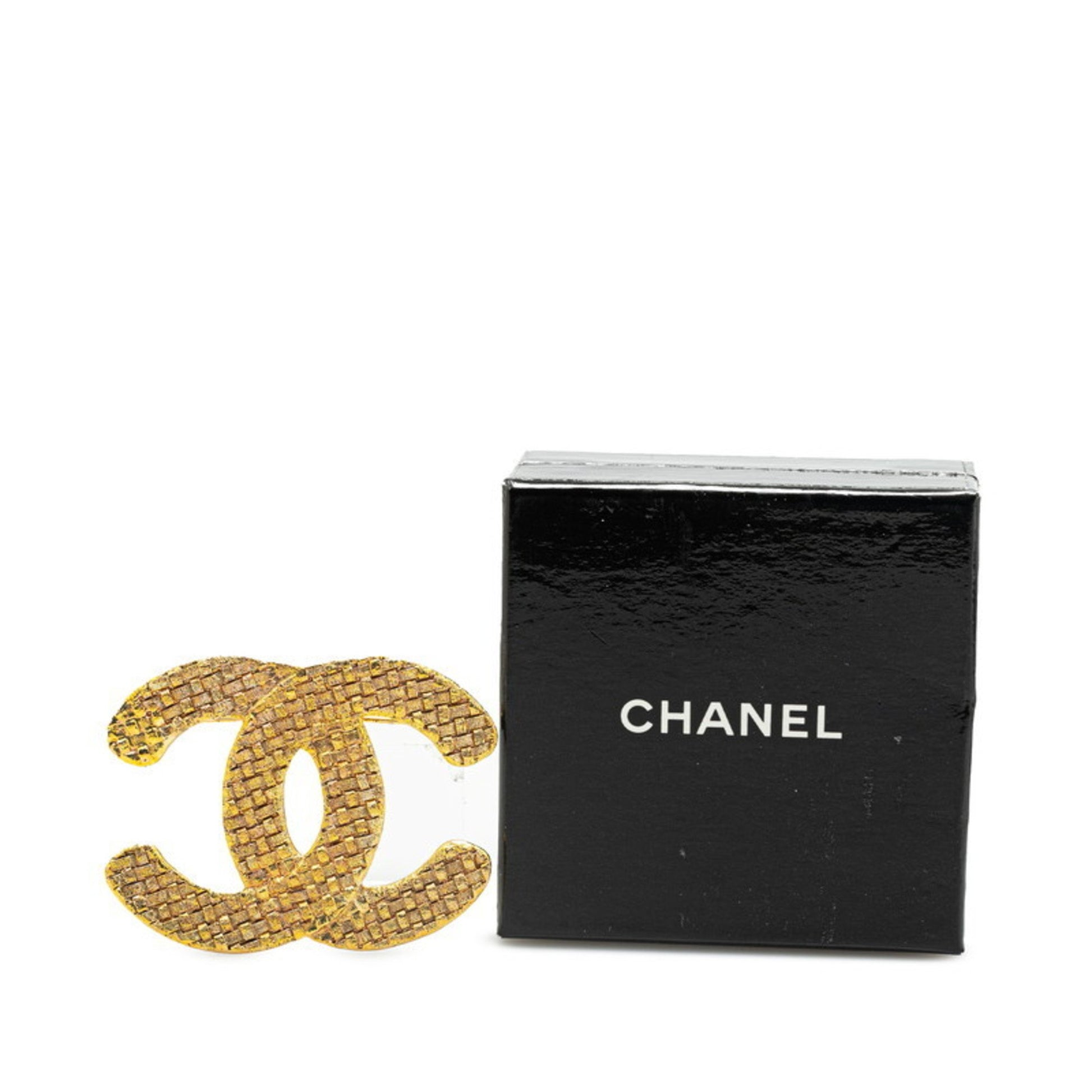 Chanel Logo CC, Gold, Metal, brooch