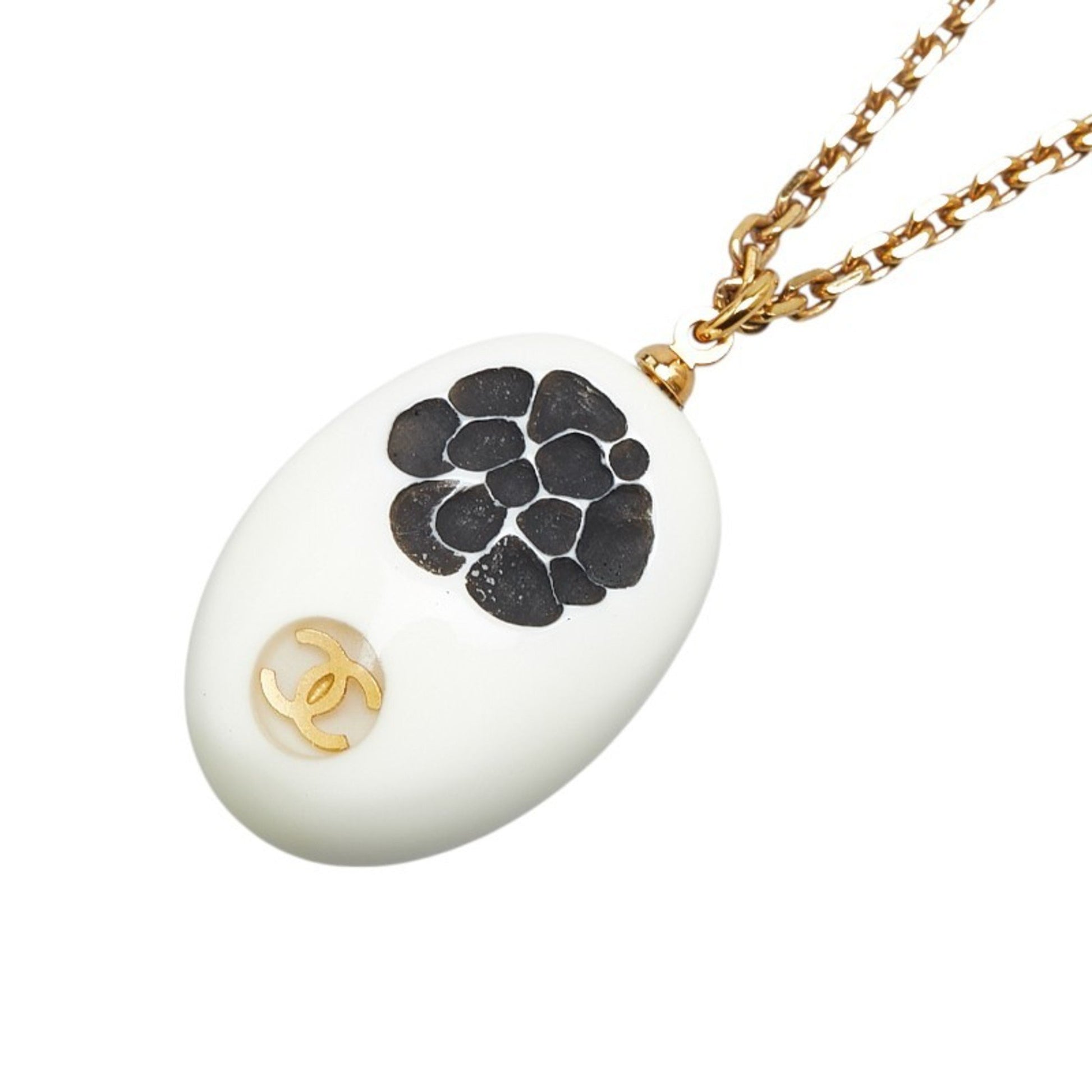 Chanel Coco Mark, White, Gold Plated, necklace