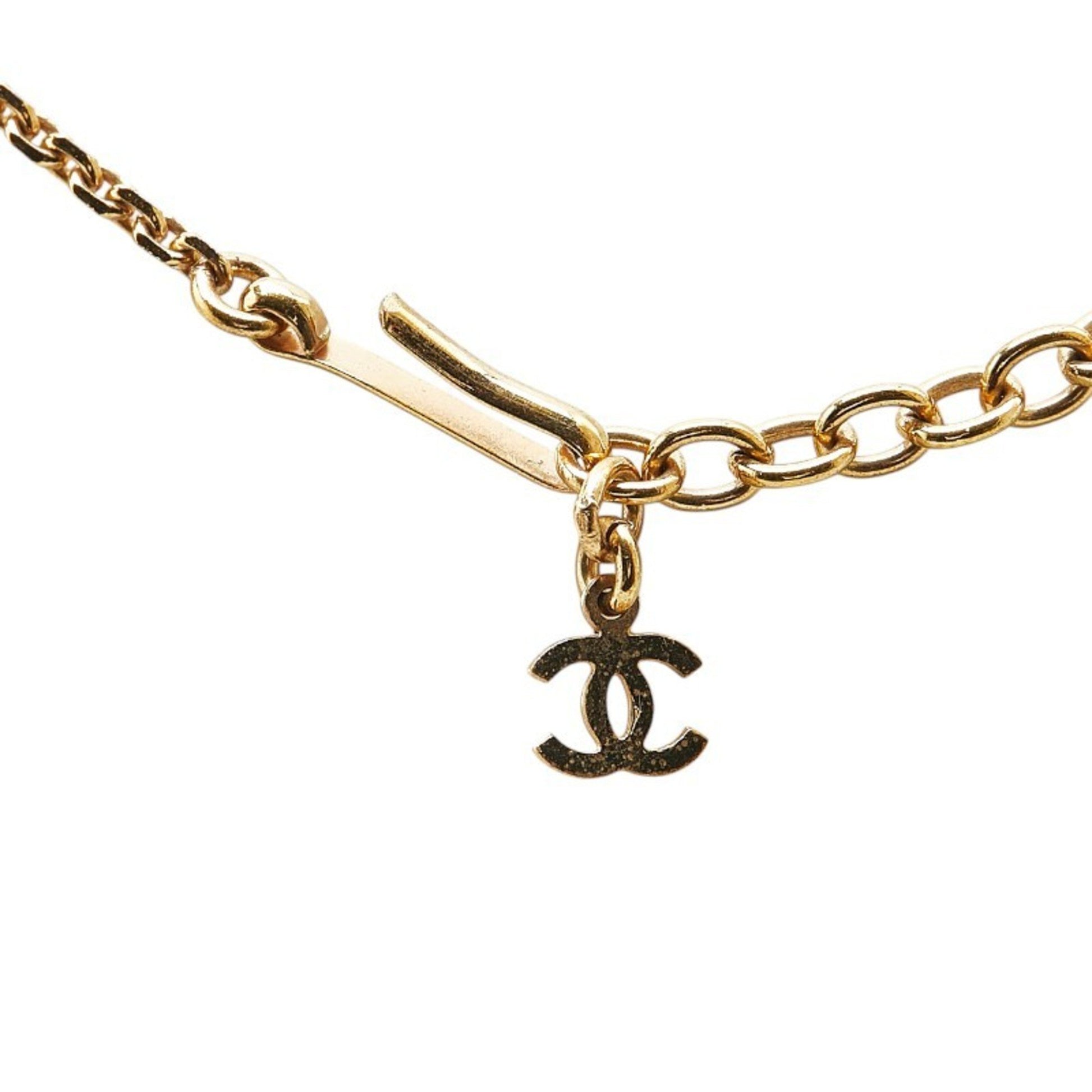 Chanel Coco Mark, White, Gold Plated, necklace