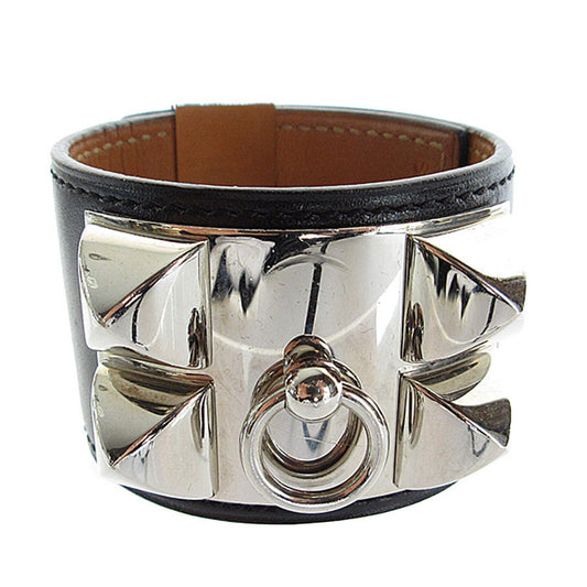 Hermès Collier de chien, Black, Leather, bracelet