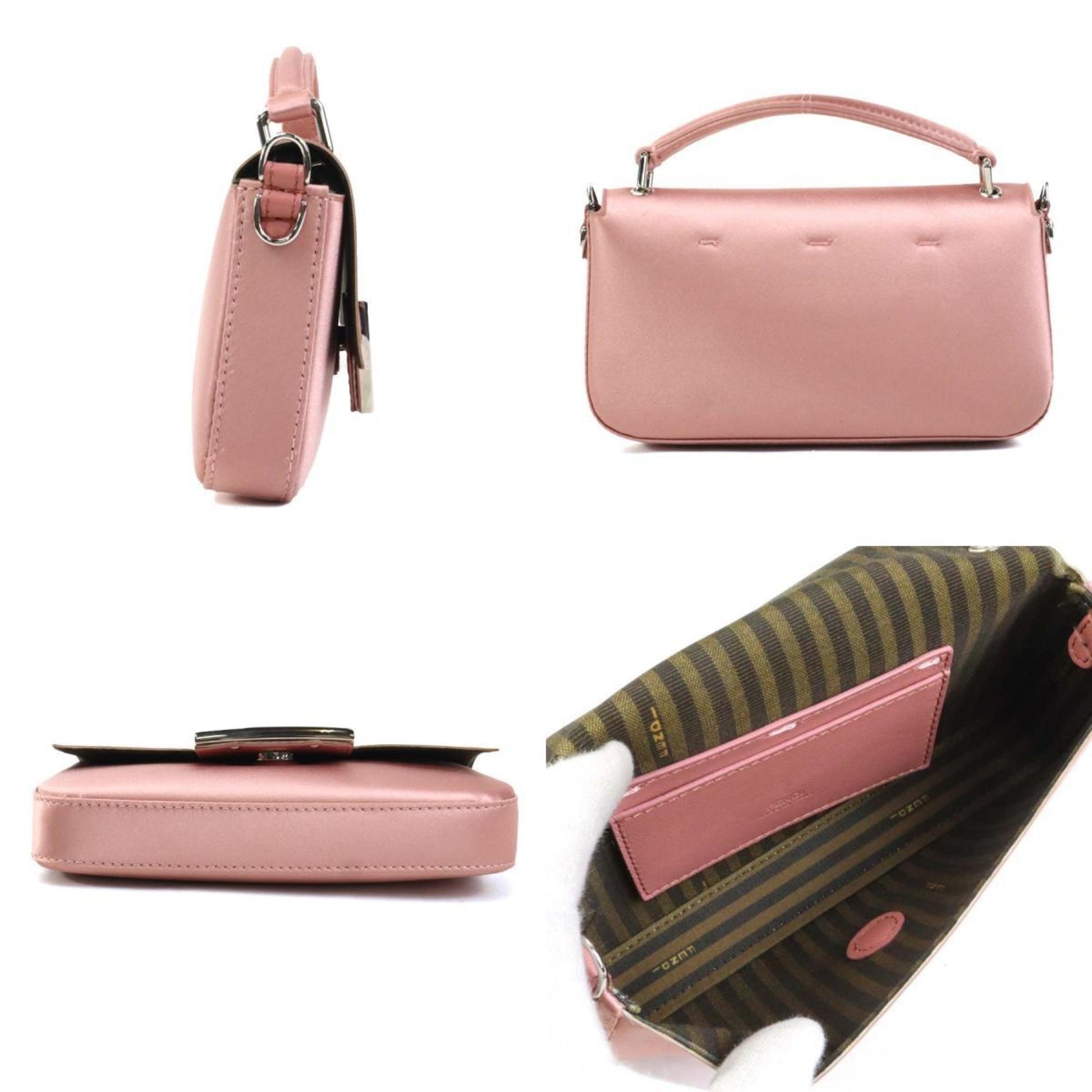 Fendi Baguette, Pink, Silk, shoulder