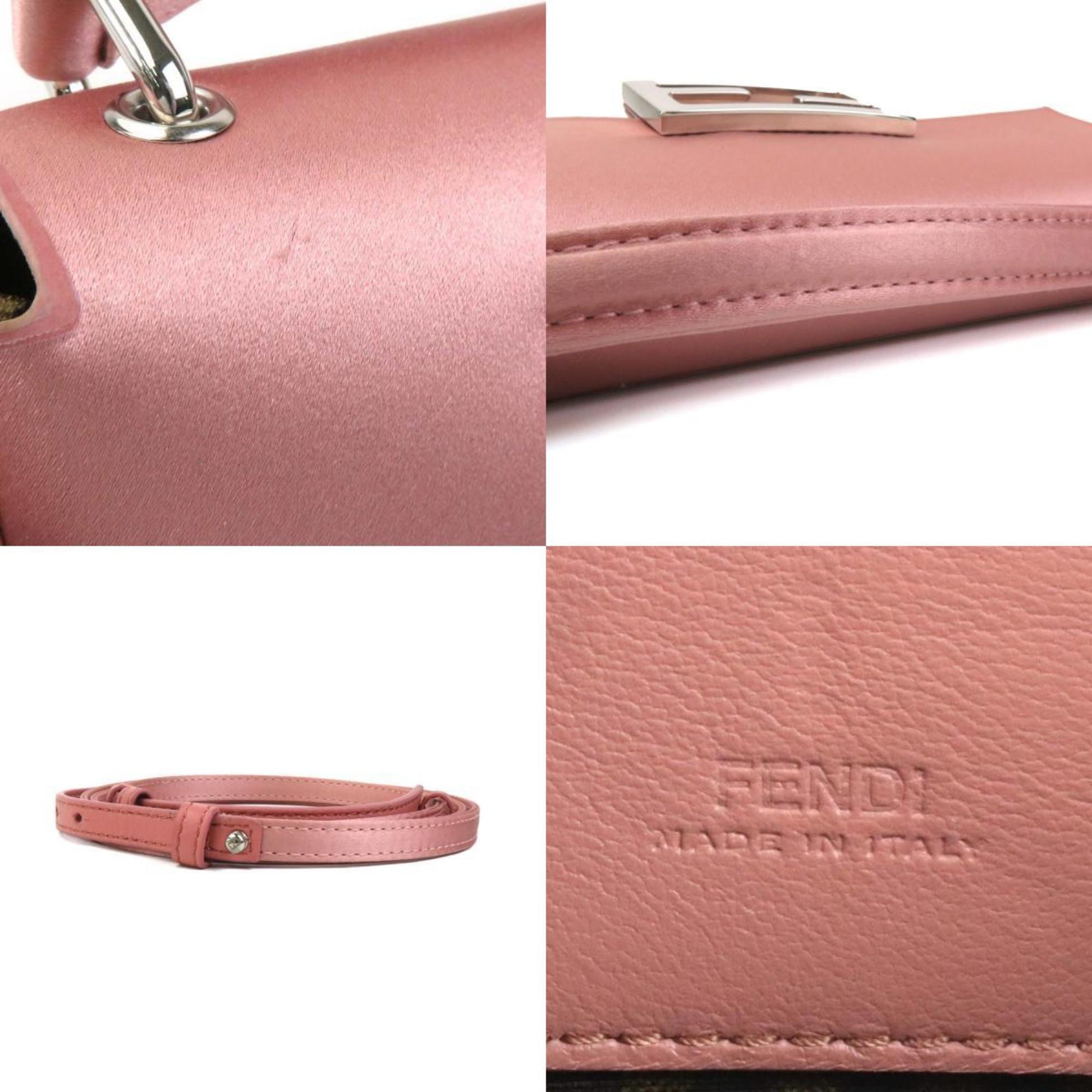 Fendi Baguette, Pink, Silk, shoulder