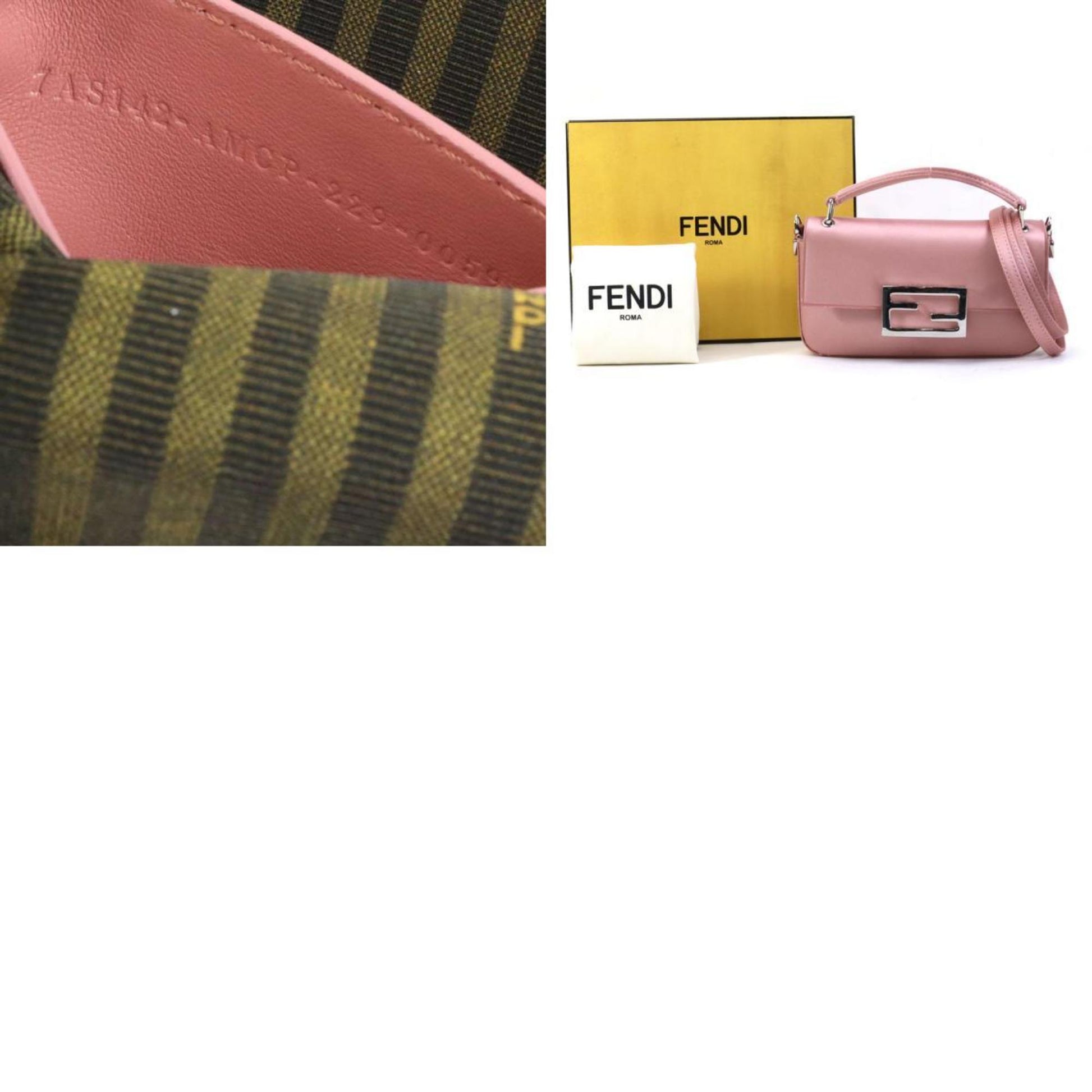 Fendi Baguette, Pink, Silk, shoulder