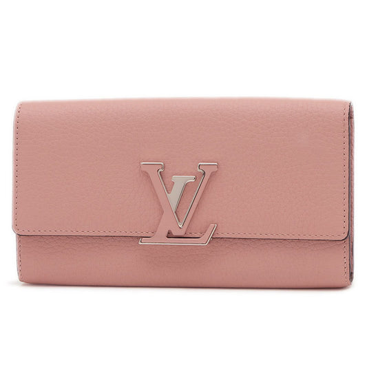 Louis Vuitton Capucines, Pink, Leather, wallet