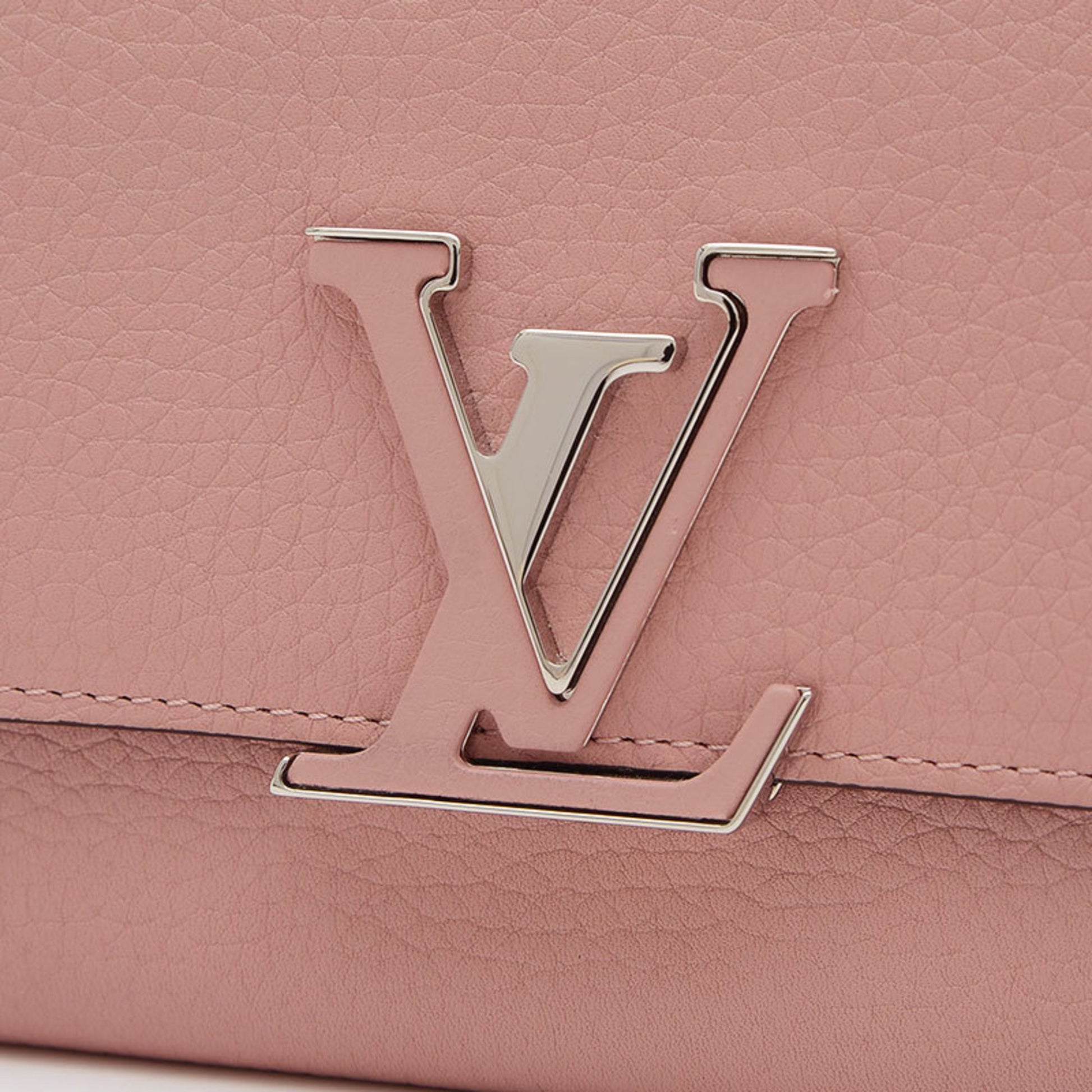 Louis Vuitton Capucines, Pink, Leather, wallet