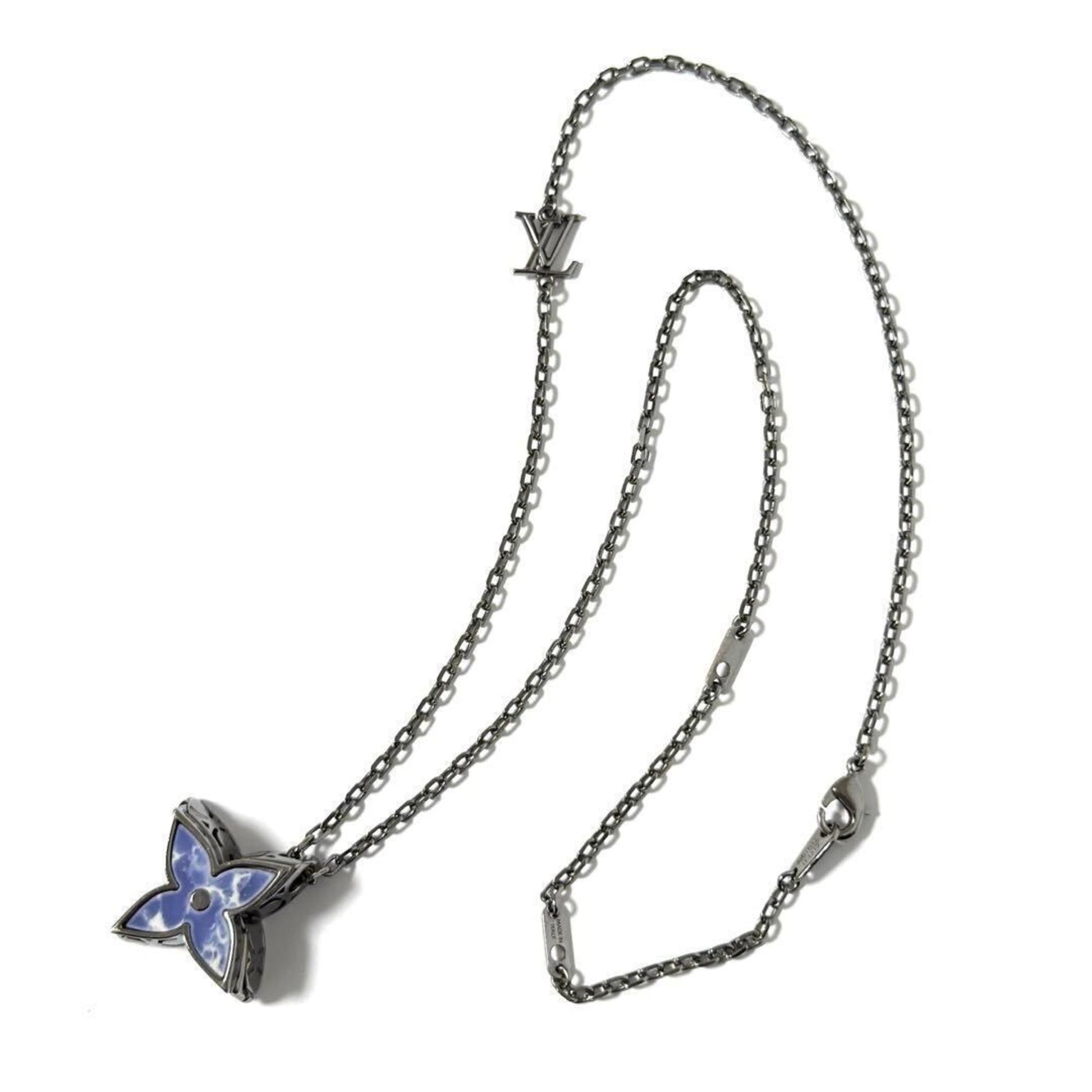 Louis Vuitton Fleur, Silver, Metal, necklace