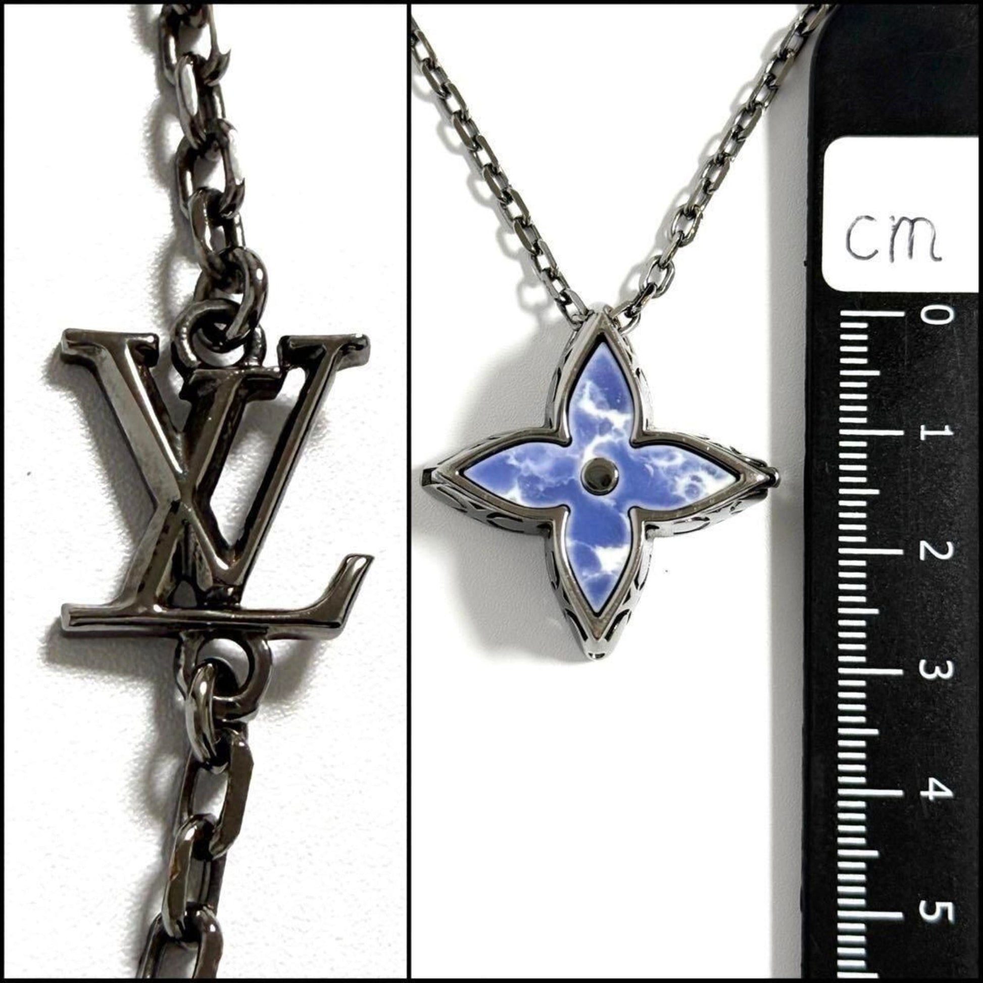 Louis Vuitton Fleur, Silver, Metal, necklace