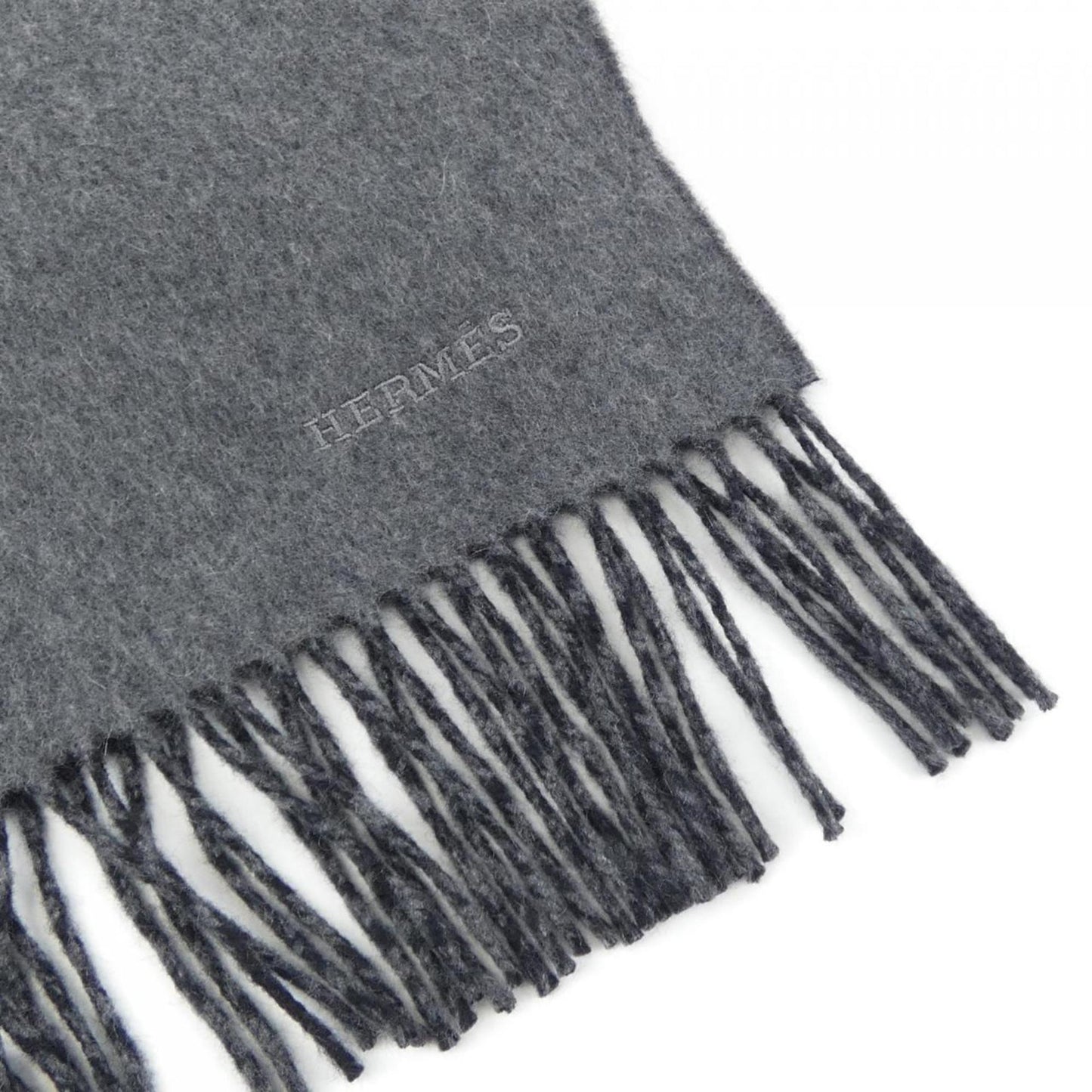 Hermès --, Grey, Cashmere, scarf