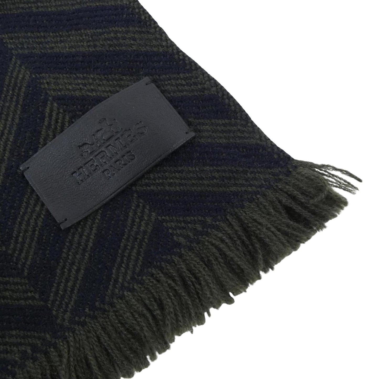 Hermès H, Khaki, Cashmere, shawl