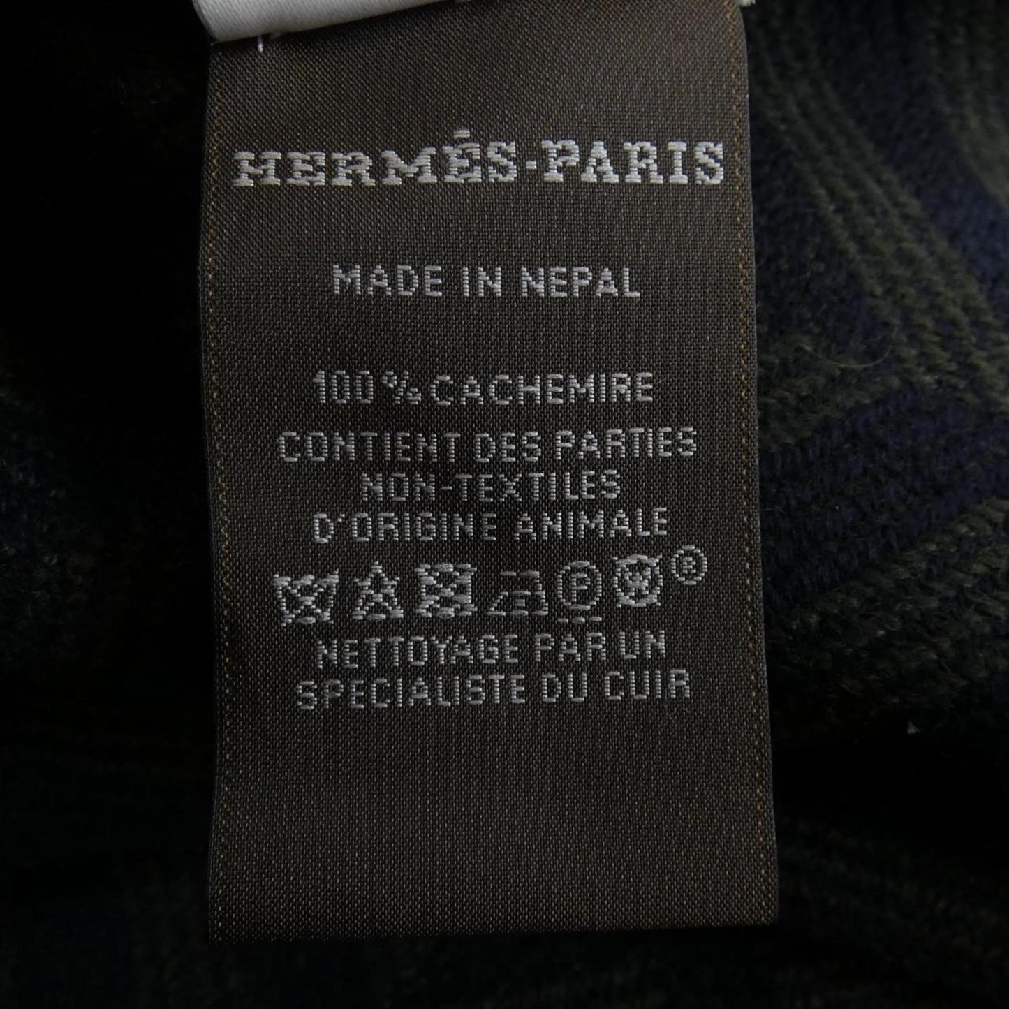 Hermès H, Khaki, Cashmere, shawl