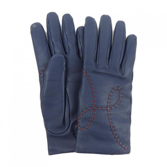 Hermès --, Navy, Leather, gloves