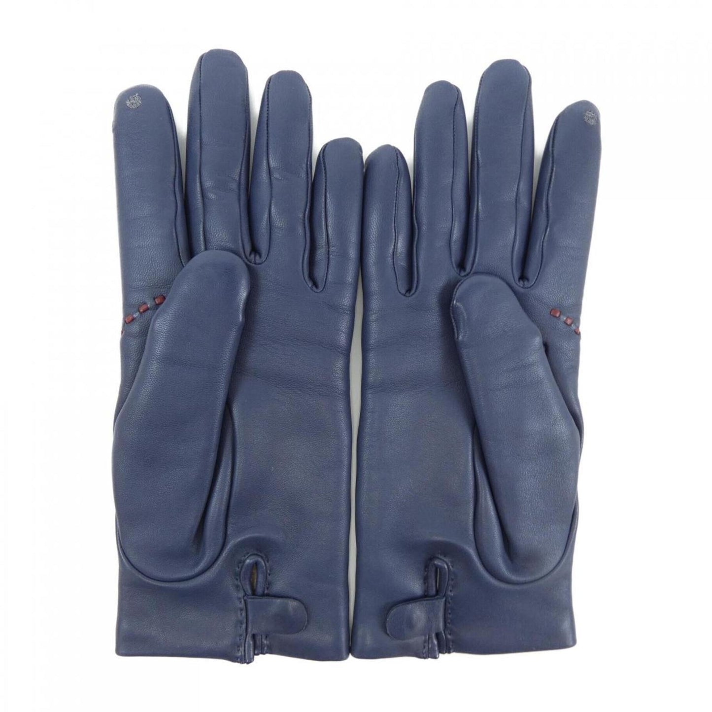 Hermès --, Navy, Leather, gloves