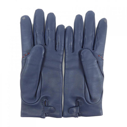 Hermès --, Navy, Leather, gloves
