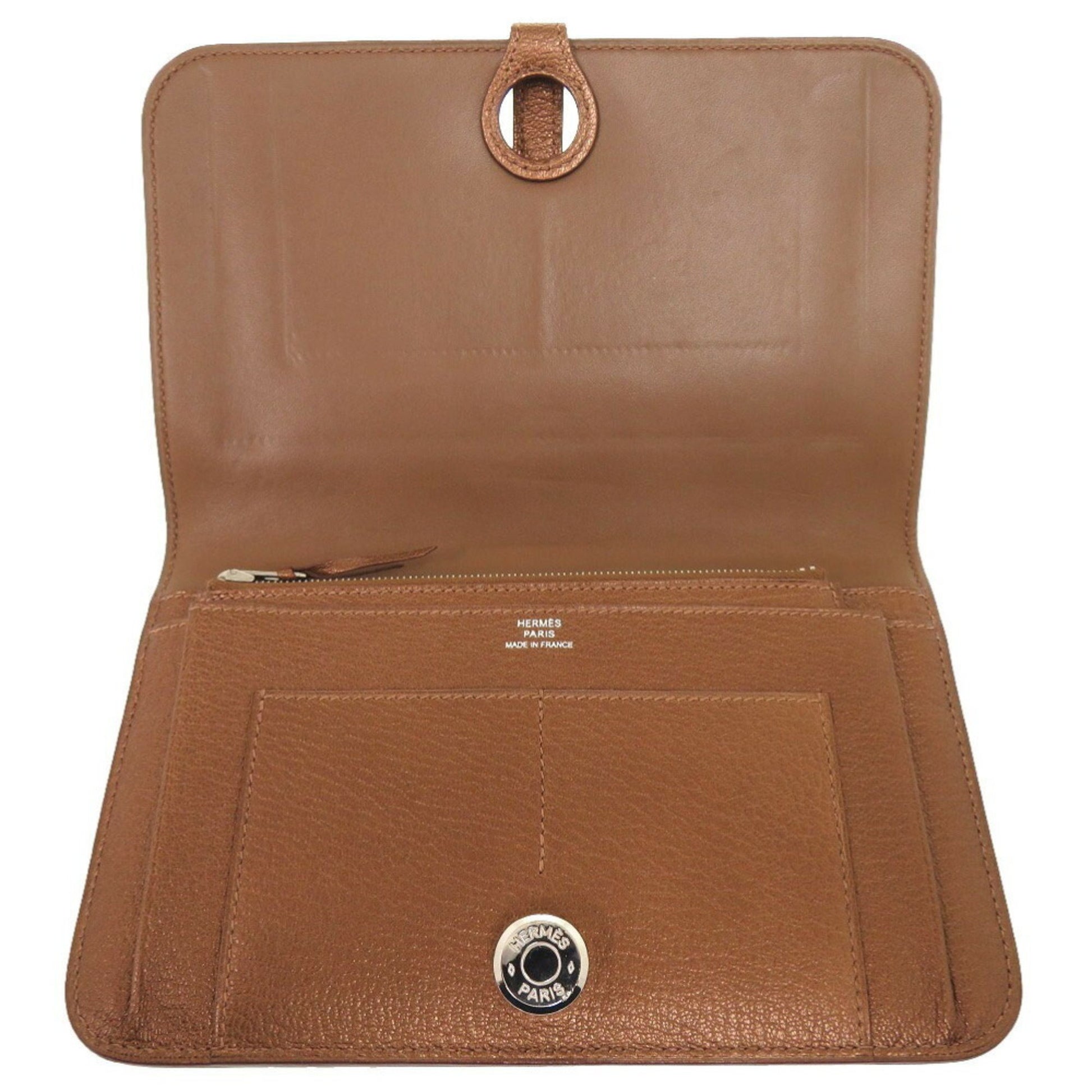 Hermès dOGON gm, Brown, Leather, wallet