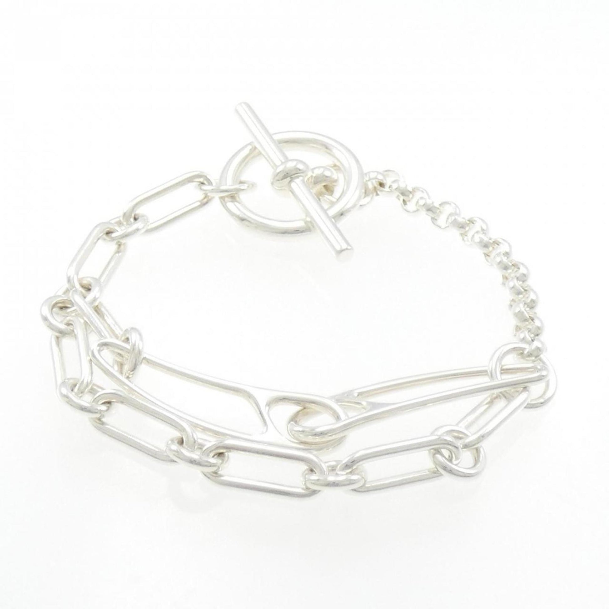 Hermès Chaine d'ancre, Silver, Silver, bracelet