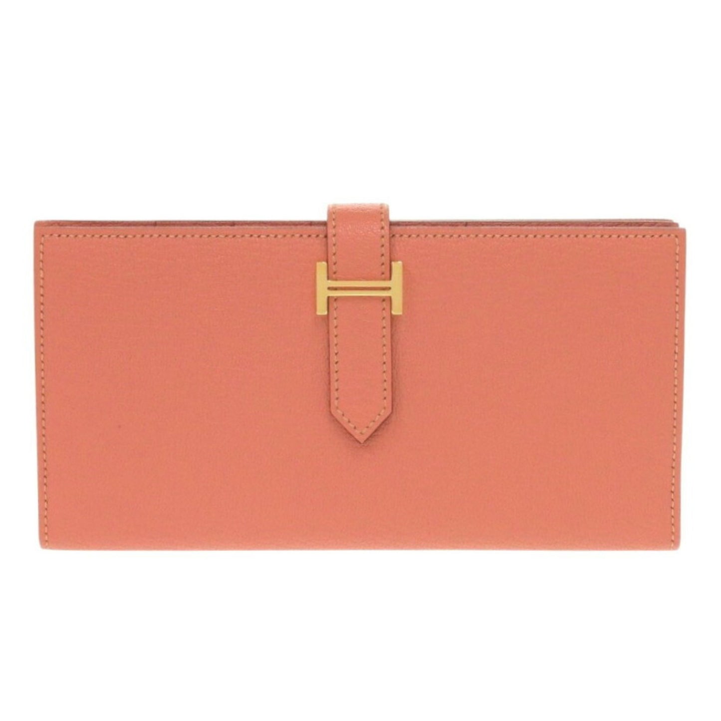 Hermès Béarn, Orange, Leather, wallet