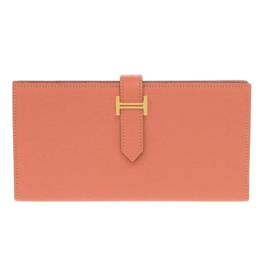 Hermès Béarn, Orange, Leather, wallet