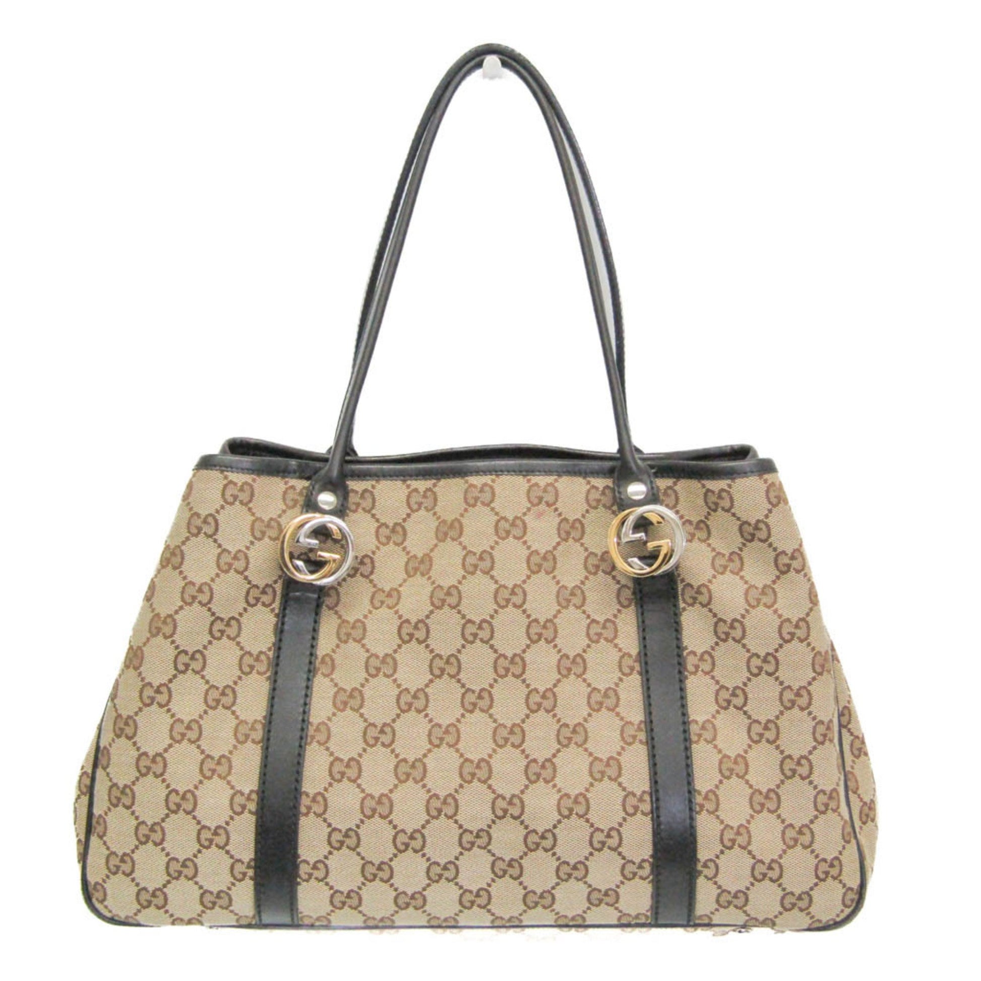 Gucci GG Twins, Beige, Canvas, tote
