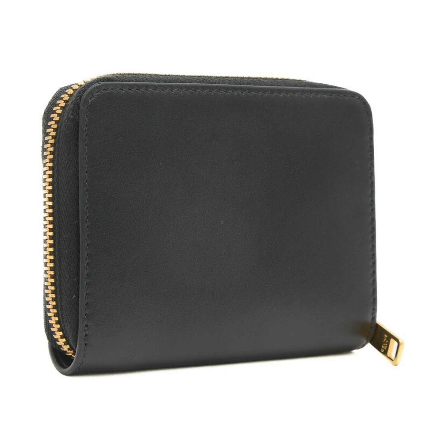 Céline Zip Around, Black, Leather, wallet