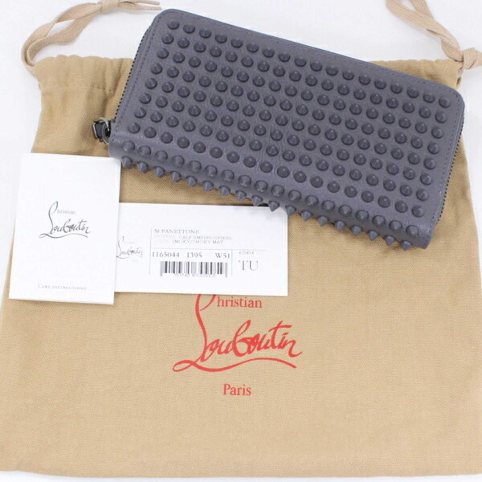 Christian Louboutin Panettone, Grey, Leather, wallet