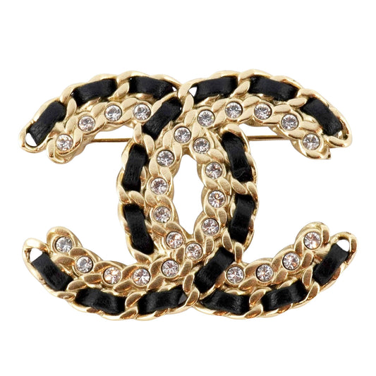 Chanel Coco Mark, Black, Gold Plated, brooch