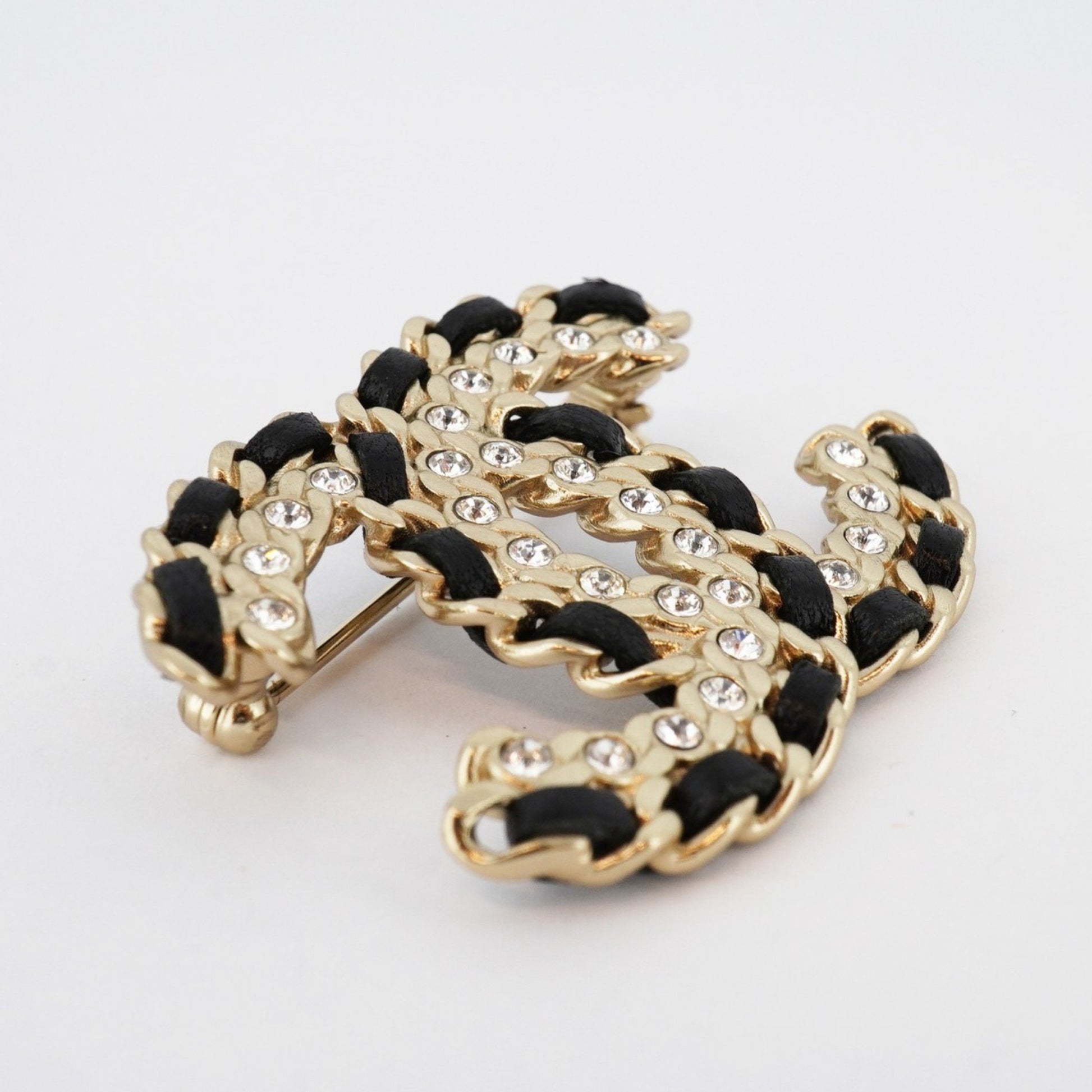 Chanel Coco Mark, Black, Gold Plated, brooch