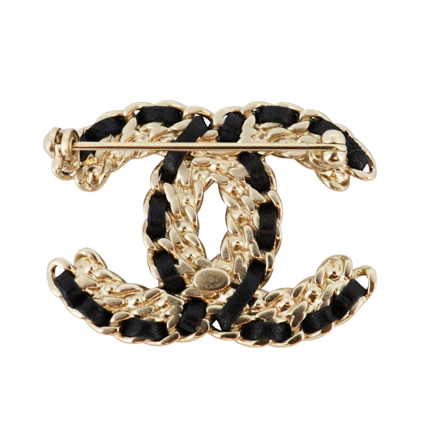 Chanel Coco Mark, Black, Gold Plated, brooch